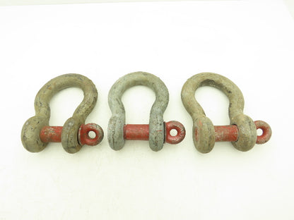 Crosby G-209 Galvanized Carbon Anchor Shackle with 1.63" Screw Pin Lot of 3
