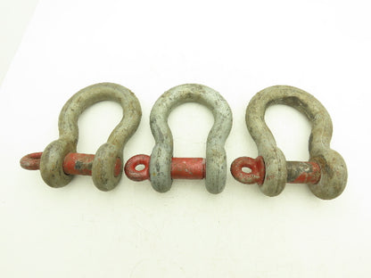 Crosby G-209 Galvanized Carbon Anchor Shackle with 1.63" Screw Pin Lot of 3