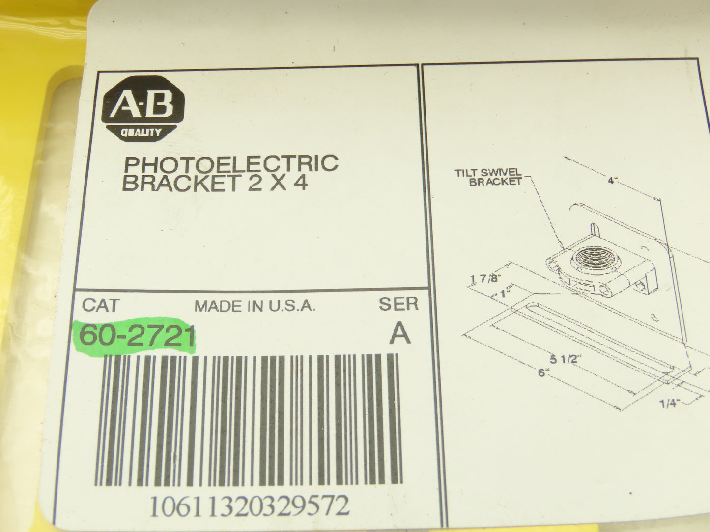 Allen Bradley 60-2721  2x4" Conveyor Sensor Reflector Bracket Yellow  Lot of 25