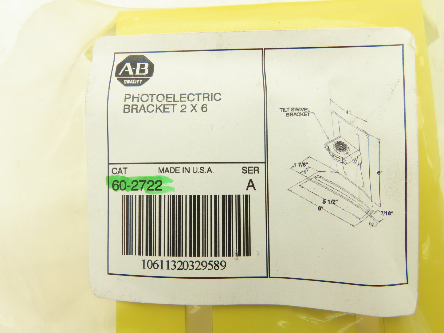 Allen Bradley 60-2722  2x6" Conveyor Sensor Reflector Bracket Yellow  Lot of 14