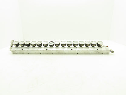 SMC ARJ310-N01-X204 15 Regulator Manifold with 16PSI Gauges