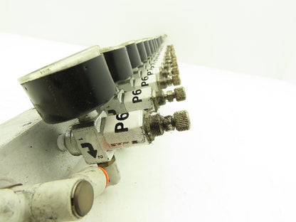 SMC ARJ310-N01-X204 15 Regulator Manifold with 16PSI Gauges