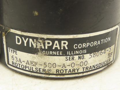 Dynapar 63A-AEF-500-A-0-00 Rotopulser Rotary Transducer Incremental Encoder