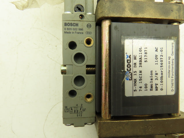 COAX 5-VMK 15 DR NC Brass Coaxial 3-Way Solenoid Valve 3/8"NPT 115V 1400PSI