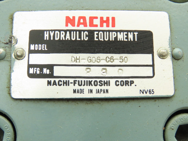 Nachi DH-G06-C6-50 Hydraulic Directional Control Valve DSS-G06-C6