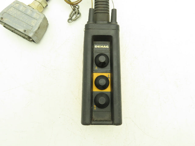 Demag Crane DST 3 Hoist Control Pendant 3-Button 2-Speed 3' Cord Length 24-Pin