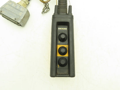 Demag Crane DST 3 Hoist Control Pendant 3-Button 2-Speed 3' Cord Length 24-Pin
