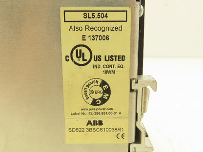 ABB SD822 3BSC610038R1 Power Supply 24VDC 5A Output - 115/230VAC 	Input