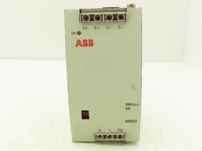 ABB SD822 3BSC610038R1 Power Supply 24VDC 5A Output - 115/230VAC 	Input