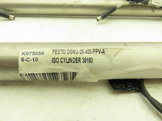 Festo DSNU-25-400-PPV-A Double Acting Pneumatic Cylinder 25mm 400mm Lot of 2