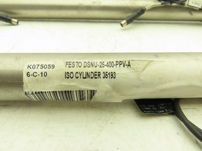 Festo DSNU-25-400-PPV-A Double Acting Pneumatic Cylinder 25mm 400mm Lot of 2