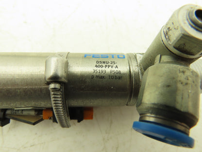 Festo DSNU-25-400-PPV-A Double Acting Pneumatic Cylinder 25mm 400mm Lot of 2