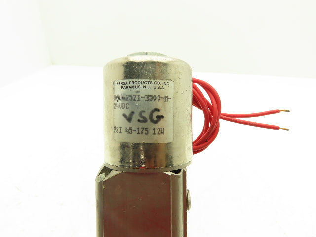 Versa VSG-2521-3500 Solenoid Air Valve Stainless 1/2" NPT N/C 24VDC 45-175 PSI