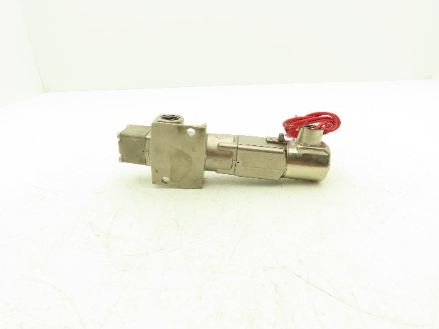 Versa VSG-2521-3500 Solenoid Air Valve Stainless 1/2" NPT N/C 24VDC 45-175 PSI