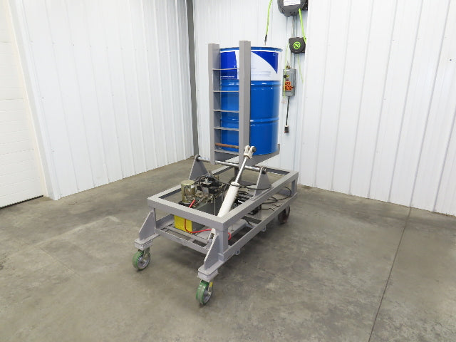 55 Gallon Drum Upender Tipper Barrel Invert 12V Hydraulic Mobile Cart Remote