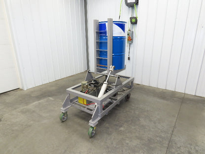 55 Gallon Drum Upender Tipper Barrel Invert 12V Hydraulic Mobile Cart Remote