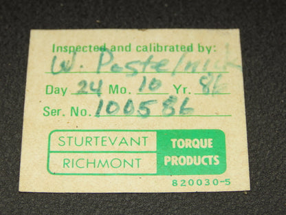 Sturtevant Richmont E-M-H-150 Hand Torque Tool Analyzer Quadri-Scale 150 Ft-LBS