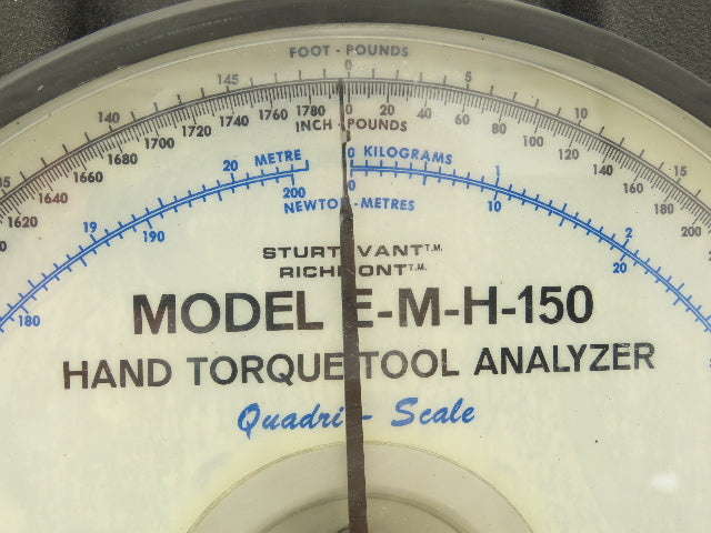 Sturtevant Richmont E-M-H-150 Hand Torque Tool Analyzer Quadri-Scale 150 Ft-LBS