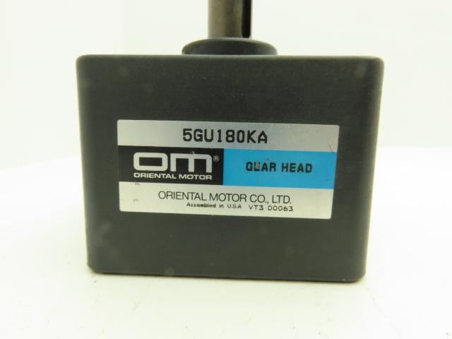 Oriental Motor 5GU180KA Gear Head Parallel Shaft 180:1 Ratio 5/8" Output Shaft