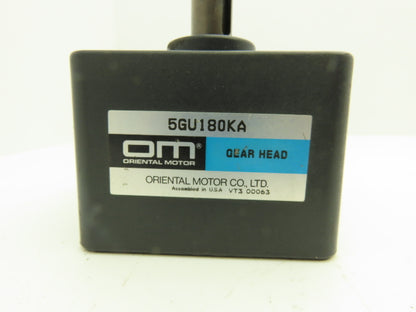 Oriental Motor 5GU180KA Gear Head Parallel Shaft 180:1 Ratio 5/8" Output Shaft