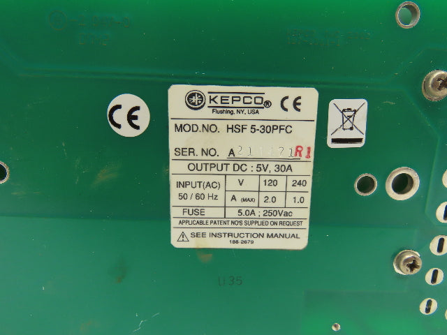 Kepco HSF 5-30PFC Power Supply Plug-in Card 100-240VAC Input 5V 30A Output