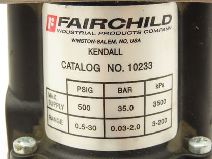 Fairchild 10233 Kendall Pressure Regulator 0.5-30PSI Range 500 PSIG Max 3/8" NPT