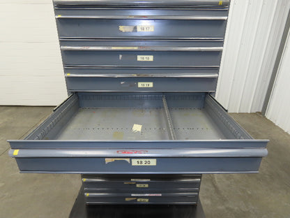 Equipto Industrial Parts Tool Storage 10 Drawer Cabinet 36x26x61" Sheet Metal