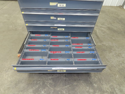 Equipto Industrial Parts Tool Storage 10 Drawer Cabinet 36x26x61" Sheet Metal