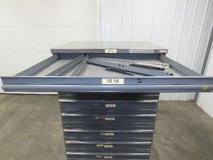Equipto Industrial Parts Tool Storage 10 Drawer Cabinet 36x26x61" Sheet Metal