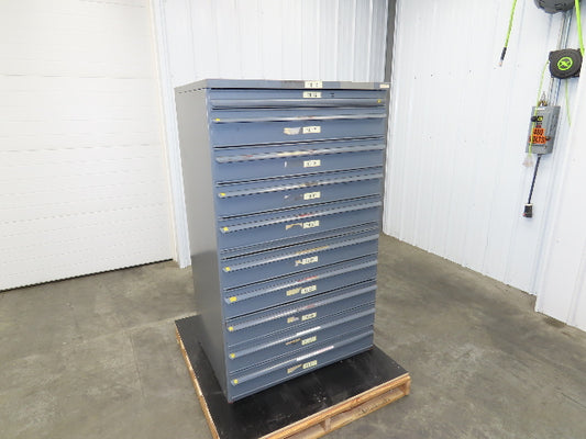 Equipto Industrial Parts Tool Storage 10 Drawer Cabinet 36x26x61" Sheet Metal