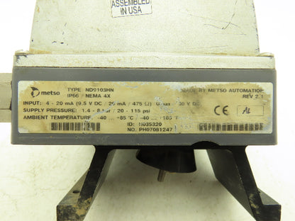 Metso Automation ND9103HN Valve Positioner Supply Pressure 1.4-8Bar 4-20mA 30VDC