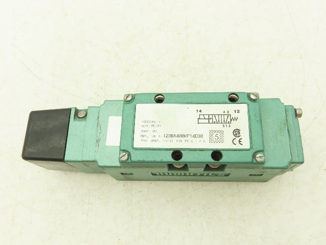 Numatics I23BA400KP14D30 Pneumatic Solenoid Valve 4/2 150psi 120VAC READ