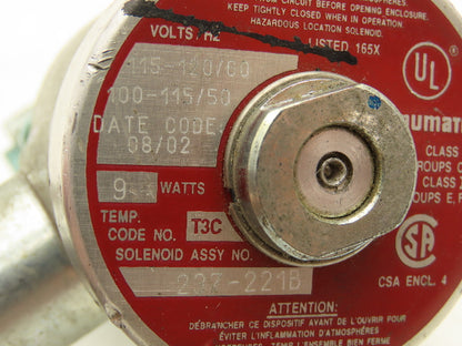 Numatics 12SXD441O000030 237-221B Pneumatic Solenoid Valve 1/4"npt 120V Lot of 2