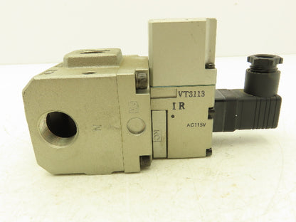 SMC VP3145-069DLA-N Pneumatic Solenoid Valve 3-Port 3/4"npt 115VAC