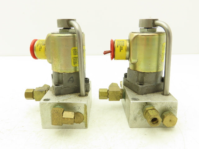 Versa ESM 8012 66 Z CLL36 Solenoid Valve 75psi 120V 1/4"npt Manifold  Lot of 2
