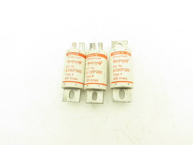 Gould Shawmut A100P300 Amp Trap Fuse Fast Acting 300A 1000VAC Blade Mt Lot Of 3