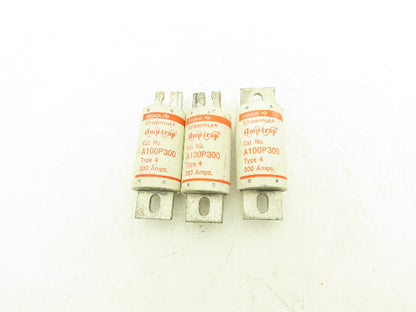 Gould Shawmut A100P300 Amp Trap Fuse Fast Acting 300A 1000VAC Blade Mt Lot Of 3