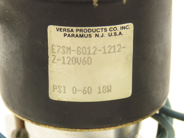 Versa E7SM-8012-1212-Z-120V60 Solenoid Valve 60psi 120V 1/4" Manifold  Lot of 4