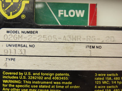 UFM Universal Flow Monitors 02GM-2-250S-A3WR-RG-.2D Flowmeter 3/8"NPT