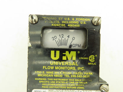 UFM Flow MM-NSF20GM-4-32V1.0-M3WR-PC4M-DC-C-Z86-8U Flow Monitor 1/2"NPT 20 GPM