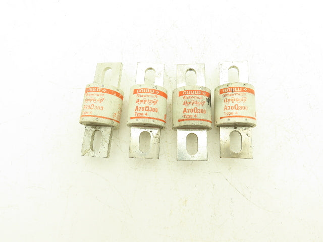 Gould Modicon A70Q300 Amp Trap Fuse Fast Acting 70A 700VAC Blade Mt Lot Of 4