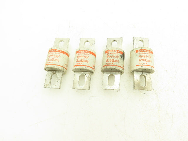 Gould Modicon A70Q300 Amp Trap Fuse Fast Acting 70A 700VAC Blade Mt Lot Of 4