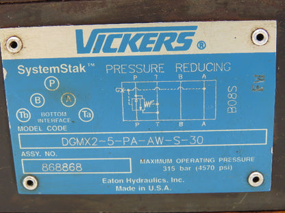 Vickers DGMX2-5-PA-AW-S-30 Hydraulic Pressure Reducing Relief Valve