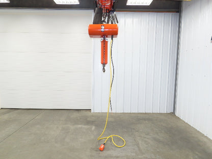 CM Lodestar L 1 Ton Electric Chain Hoist 16 FPM 15' Lift 230/460 Volt 3PH