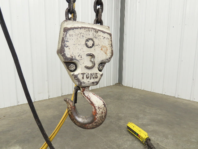 Coffing EC.6016.4 3 Ton Electric Chain Hoist 16/4 FPM 13'Lift Power Trolley 460V