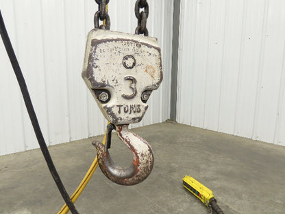 Coffing EC.6016.4 3 Ton Electric Chain Hoist 16/4 FPM 13'Lift Power Trolley 460V
