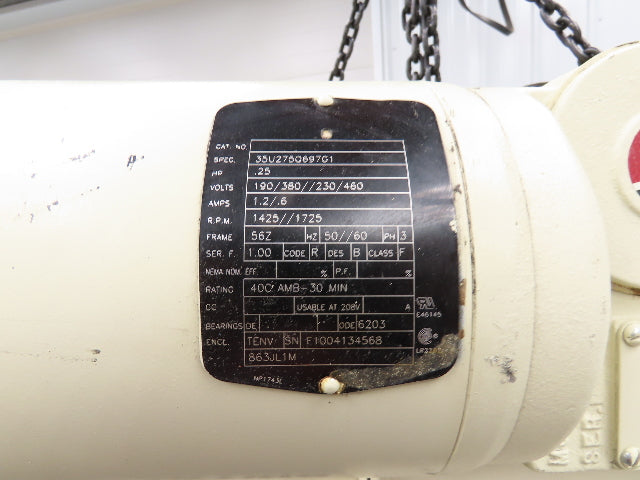 Coffing EC.6016.4 3 Ton Electric Chain Hoist 16/4 FPM 13'Lift Power Trolley 460V