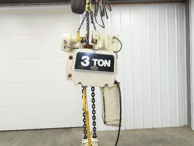 Coffing EC.6016.4 3 Ton Electric Chain Hoist 16/4 FPM 13'Lift Power Trolley 460V