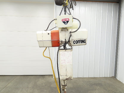 Coffing EC.6016.4 3 Ton Electric Chain Hoist 16/4 FPM 13'Lift Power Trolley 460V