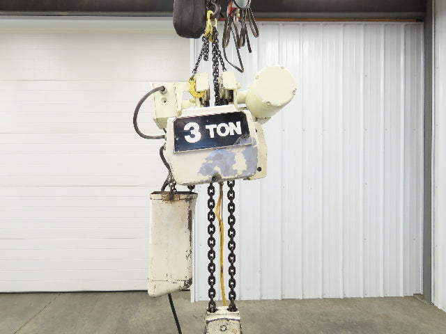 Coffing EC.6016.4 3 Ton Electric Chain Hoist 16/4 FPM 13'Lift Power Trolley 460V